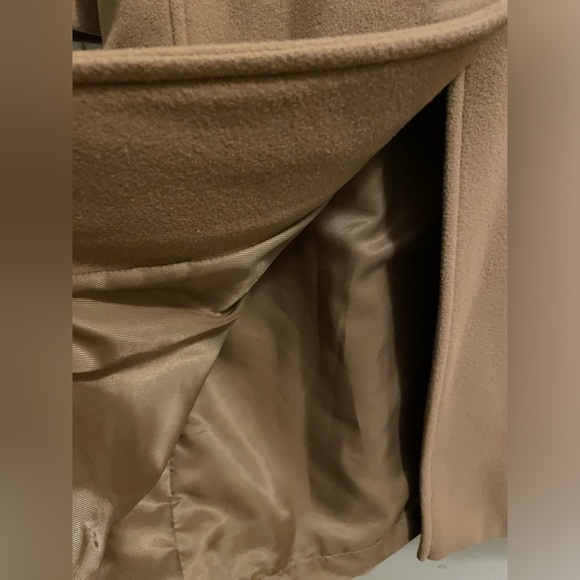 Jones New York Tan Camel Wool Cashmere Blend Long Hooded Coat Size 10 - Picture 9 of 16